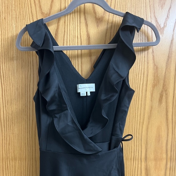 BHLDN Sachin & Babi Tansy Black Charmeuse Maxi Wrap Dress - Picture 5 of 12